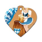 oktoberfest blonde beer girl Dog Tag Heart (One Side)