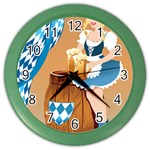 oktoberfest blonde beer girl Color Wall Clock