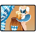 oktoberfest blonde beer girl Fleece Blanket (Large)