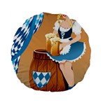 oktoberfest blonde beer girl Standard 15  Premium Round Cushion 