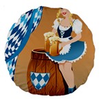 oktoberfest blonde beer girl Large 18  Premium Round Cushion 