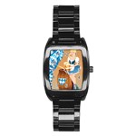 oktoberfest blonde beer girl Stainless Steel Barrel Watch