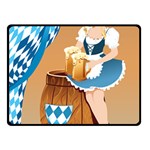 oktoberfest blonde beer girl Double Sided Fleece Blanket (Small)