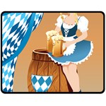 oktoberfest blonde beer girl Double Sided Fleece Blanket (Medium)