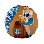 oktoberfest blonde beer girl Standard 15  Premium Flano Round Cushion 