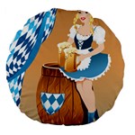 oktoberfest blonde beer girl Large 18  Premium Flano Round Cushion 