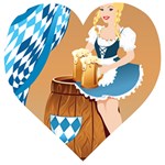 oktoberfest blonde beer girl Wooden Puzzle Heart