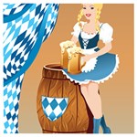 oktoberfest blonde beer girl Wooden Puzzle Square