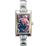 dark thanksgiving dinner Rectangle Italian Charm Watch