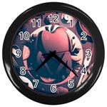 dark thanksgiving dinner Wall Clock (Black)