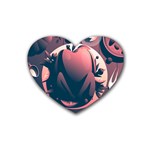 dark thanksgiving dinner Rubber Coaster (Heart)