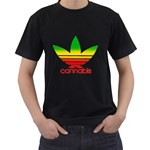 T Shirt Noir Adidas Feuille De Cannabis Marihuana Ok2 Men s T-Shirt (Black)