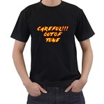 careful, out of tune Men s T-Shirt (Black)