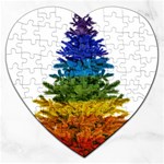 rainbow christmas tree Jigsaw Puzzle (Heart)