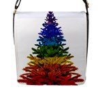 rainbow christmas tree Flap Closure Messenger Bag (L)