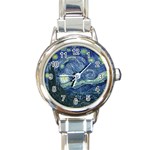 Vangogh Starry Night Ballance1 Round Italian Charm Watch