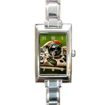 Tropical Frog Eye Rectangular Italian Charm Watch