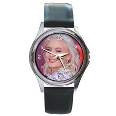 Zara Larsson Round Metal Watch from ArtsNow.com Front