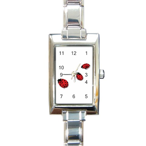 Ladybugs Rectangular Italian Charm Watch from ArtsNow.com Front