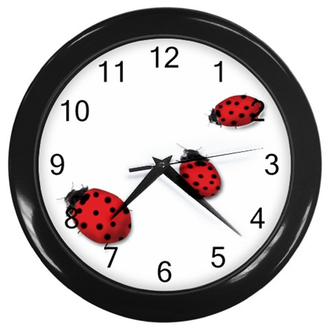 Ladybugs Wall Clock (Black) from ArtsNow.com Front