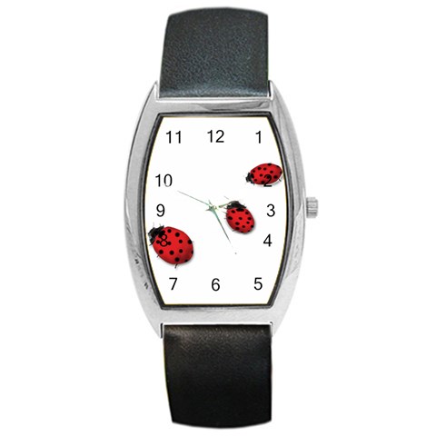 Ladybugs Barrel Style Metal Watch from ArtsNow.com Front