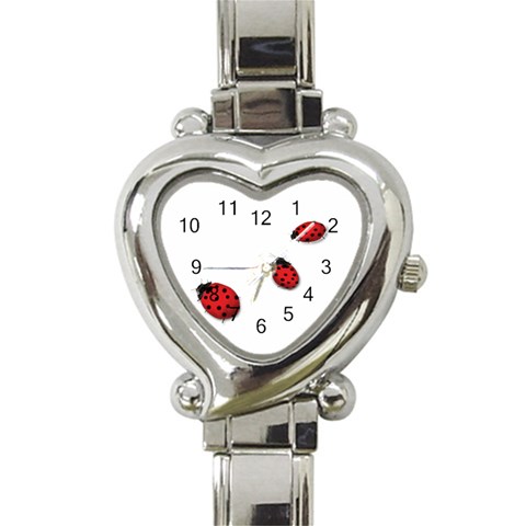 Ladybugs Heart Italian Charm Watch from ArtsNow.com Front