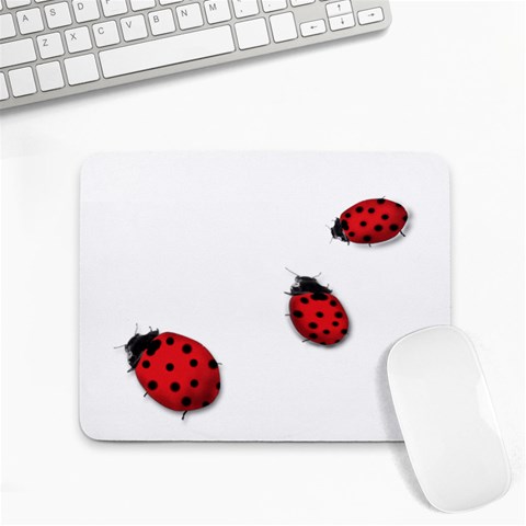 3 Ladybugs Small Mousepad from ArtsNow.com Front