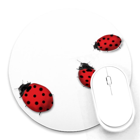 3 Ladybugs Round Mousepad from ArtsNow.com Front