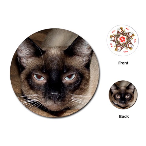 Siamese 1 Playing Cards (Round) from ArtsNow.com Front