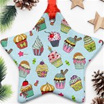 Cupcake Doodle Pattern Ornament (Star)