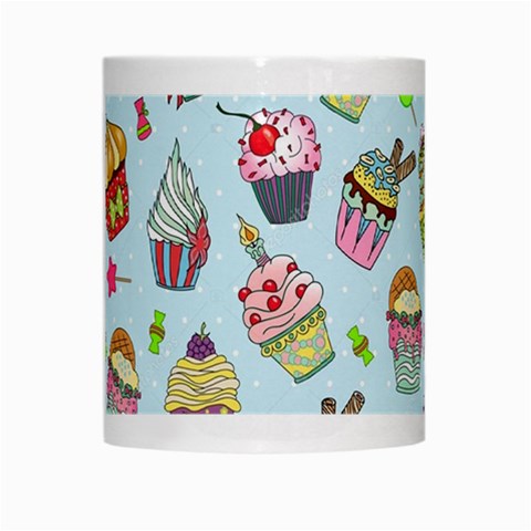 Cupcake Doodle Pattern White Mugs from ArtsNow.com Center