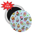 Cupcake Doodle Pattern 2.25  Magnets (10 pack) 