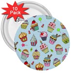 Cupcake Doodle Pattern 3  Buttons (10 pack) 