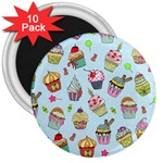 Cupcake Doodle Pattern 3  Magnets (10 pack) 