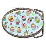 Cupcake Doodle Pattern Belt Buckles