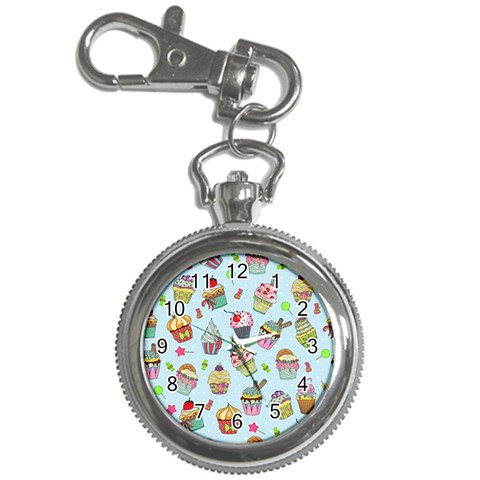 Cupcake Doodle Pattern Key Chain Watches from ArtsNow.com Front