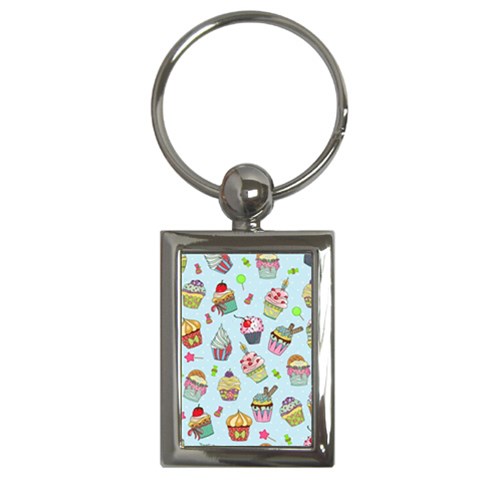 Cupcake Doodle Pattern Key Chain (Rectangle) from ArtsNow.com Front