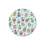 Cupcake Doodle Pattern Magnet 3  (Round)