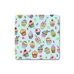 Cupcake Doodle Pattern Square Magnet