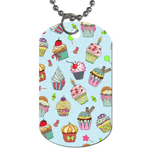 Cupcake Doodle Pattern Dog Tag (One Side) from ArtsNow.com Front