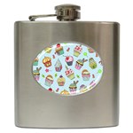 Cupcake Doodle Pattern Hip Flask (6 oz)