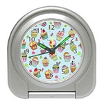 Cupcake Doodle Pattern Travel Alarm Clock