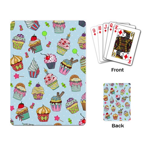 Cupcake Doodle Pattern Playing Cards Single Design (Rectangle) from ArtsNow.com Back