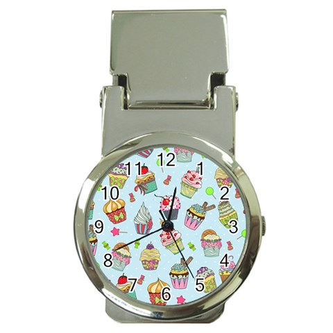 Cupcake Doodle Pattern Money Clip Watches from ArtsNow.com Front