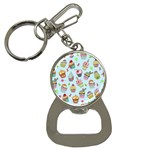 Cupcake Doodle Pattern Bottle Opener Key Chain