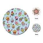 Cupcake Doodle Pattern Playing Cards Single Design (Round)