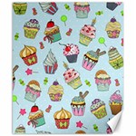 Cupcake Doodle Pattern Canvas 8  x 10 