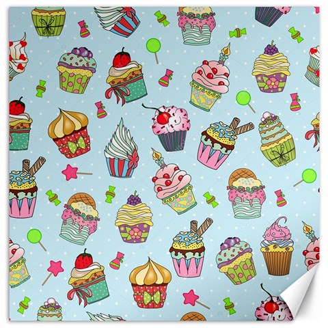 Cupcake Doodle Pattern Canvas 12  x 12  from ArtsNow.com 11.4 x11.56  Canvas - 1