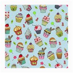 Cupcake Doodle Pattern Medium Glasses Cloth