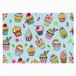 Cupcake Doodle Pattern Large Glasses Cloth